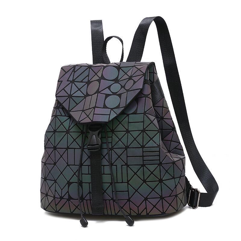 Geometric Shape Reflective Backpack Laser Luminous Bag Shopee Malaysia