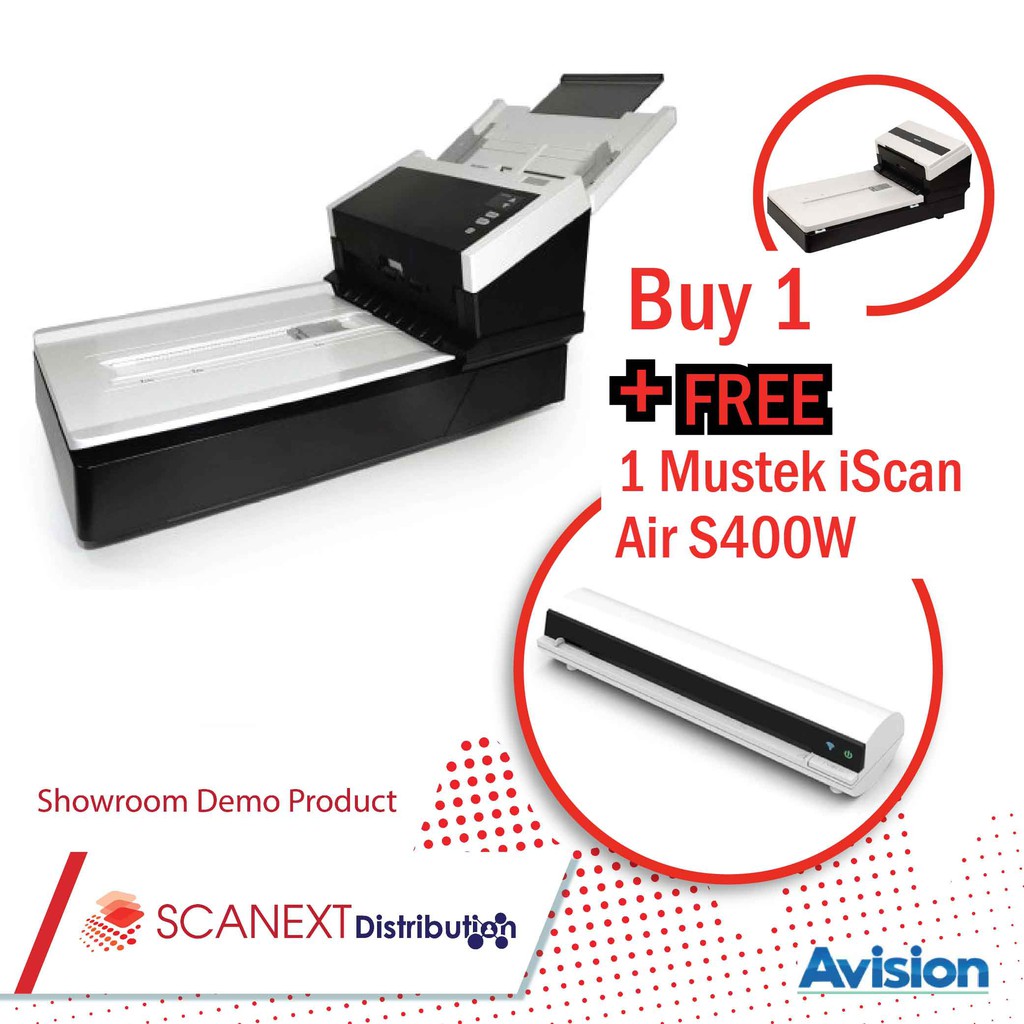 Document Scanner Auto Document Feeder + Flatbed Avision AD250F + FREE
