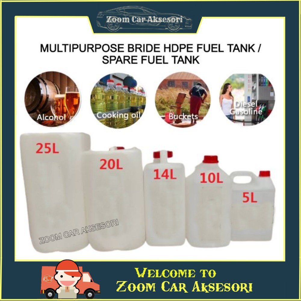 ALL NEW HDPE JERRY CAN 5L/ 10L/ 14L/ 20L/ 25L For Oil, Petrol, Diesel, Water Fuel Tank Container TON