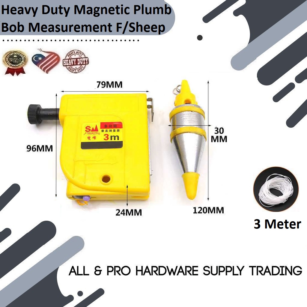 3 Meter Heavy Duty Magnetic Plumb Bob Measurement F/Sheep | Shopee Malaysia