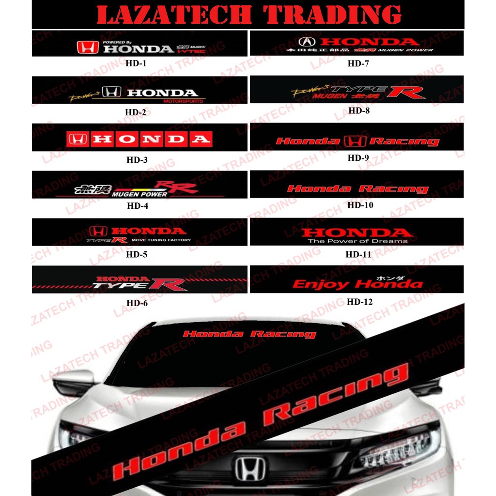 HONDA CAR STICKER / CUSTOM CUT NEON LIGHT STICKER (HAND MADE) Shopee