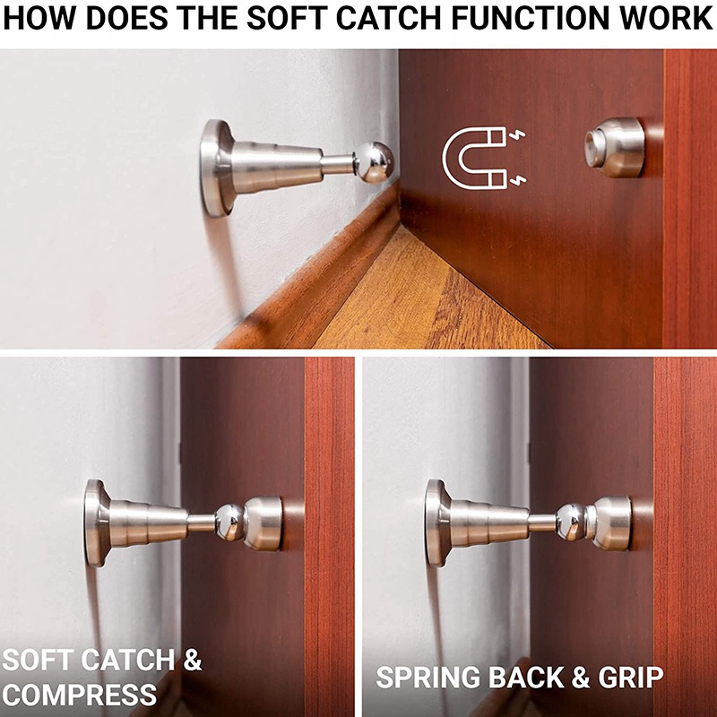 Door Stop with SoftCatch Stainless Steel Brushed