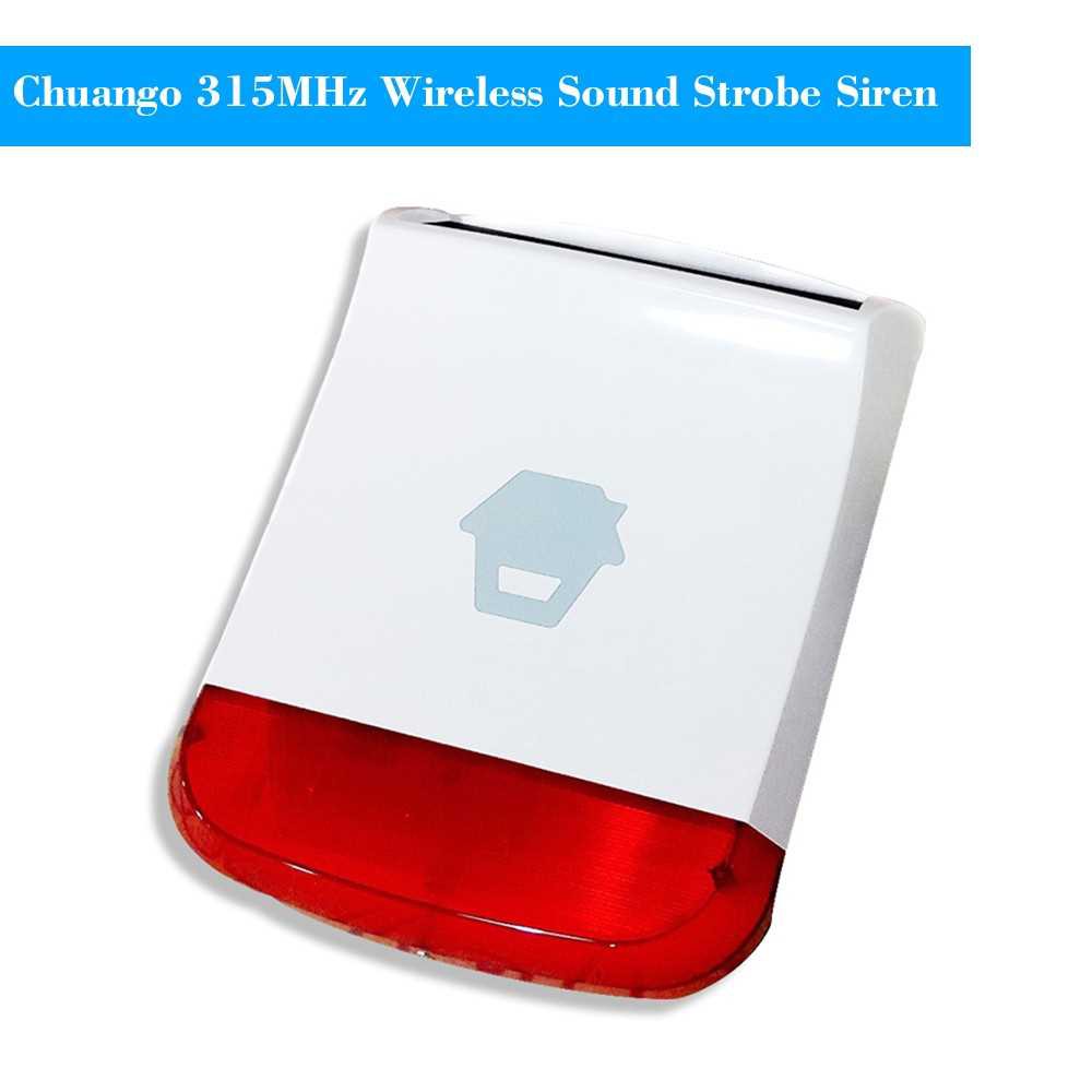 Chuango 315MHz Wireless Sound Strobe Siren Flash Light Alarm Outdoor ...