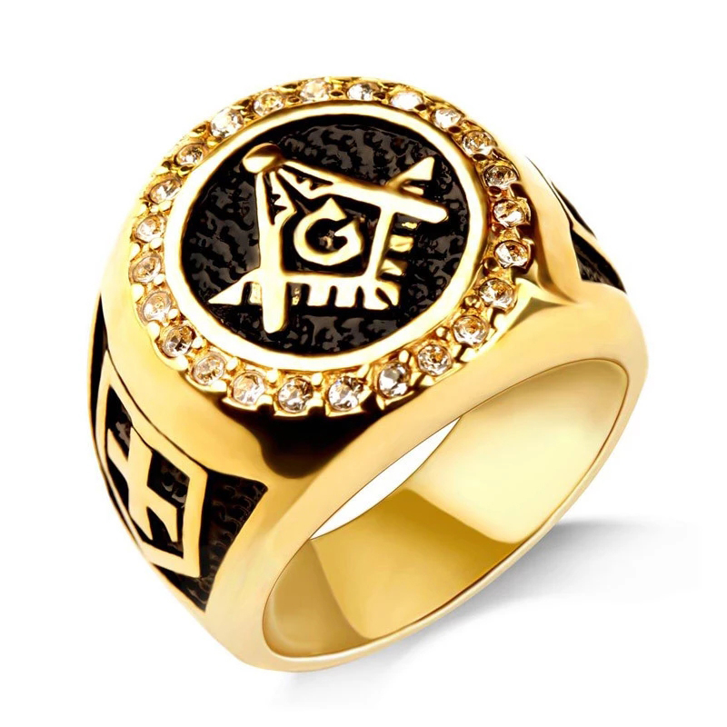 Stainless Steel Ring Men Vintage Gold Color Male Hiphop Rock Man Rings ...