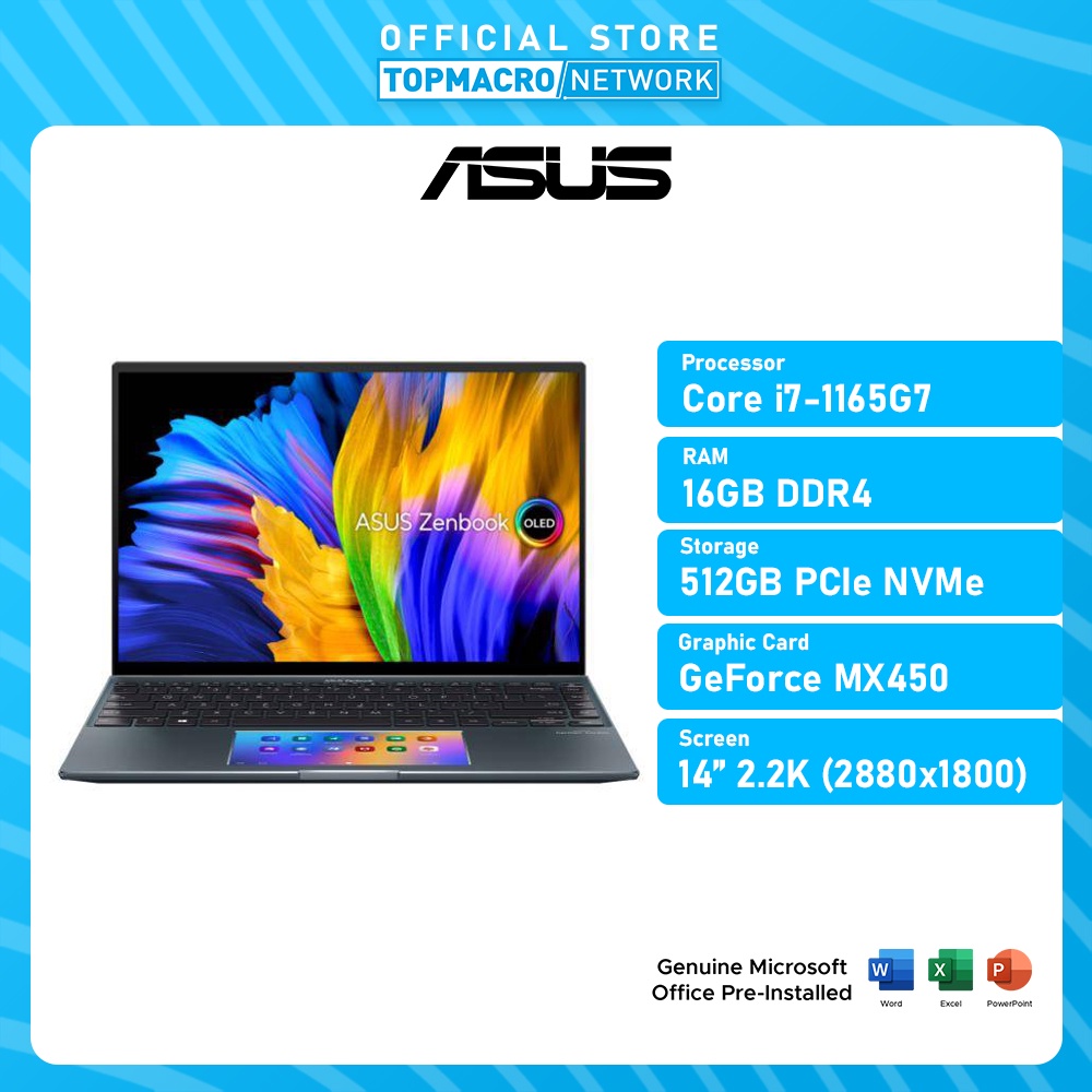 ASUS ZENBOOK 14X OLED UX5400E-GKN168TS (i7-1165G7, MX450 2GB, 16GB ...