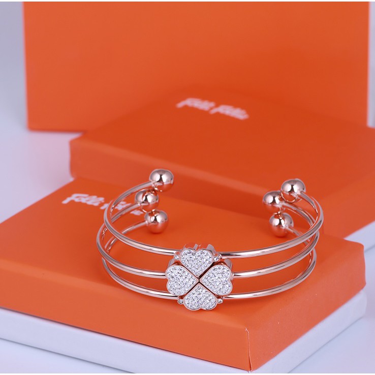 Folli Follie 2019FB Hearty Four Leaf Clover Bracelet for her