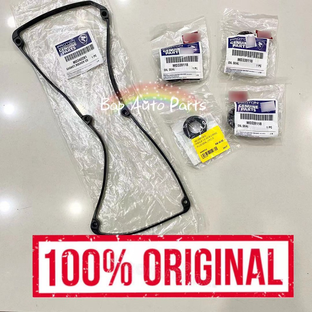 SET Proton Waja 1.6 4G18 MMC VALVE COVER GASKET + 4 PC PLUG SEAL