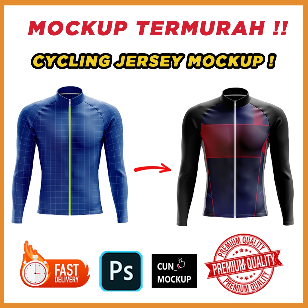 Mockup Cycling Jersey LS (High Quality) | Shopee Malaysia