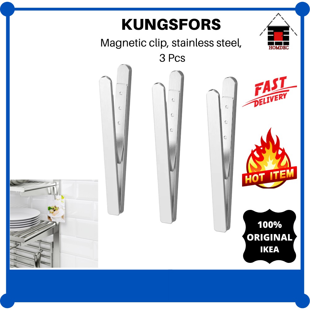 KUNGSFORS magnetic clip, stainless steel - IKEA
