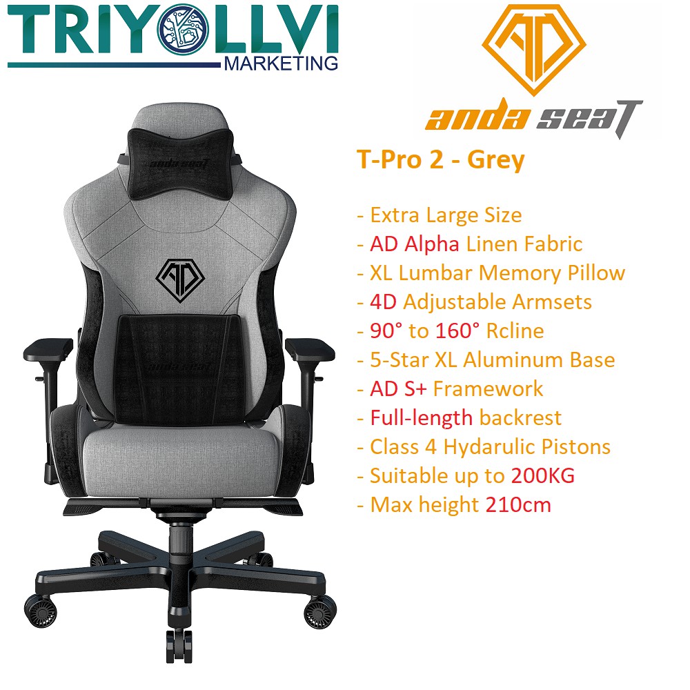 Anda Seat T Pro II Series Extra Large Size High Back Ergonomic Design Gaming Chair Shopee Malaysia