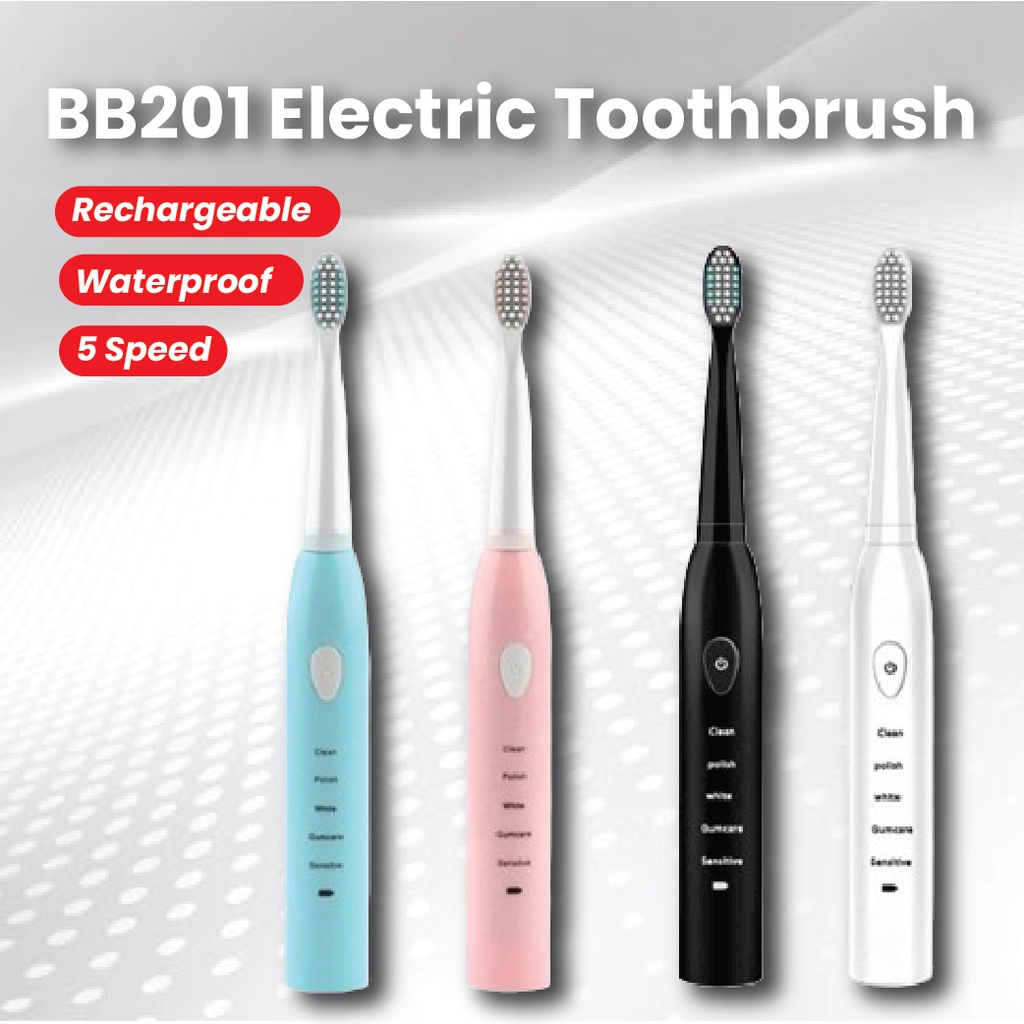 SONIC BB201 5 Mode Electric Automatic Toothbrush Electric Ultrasonic ...