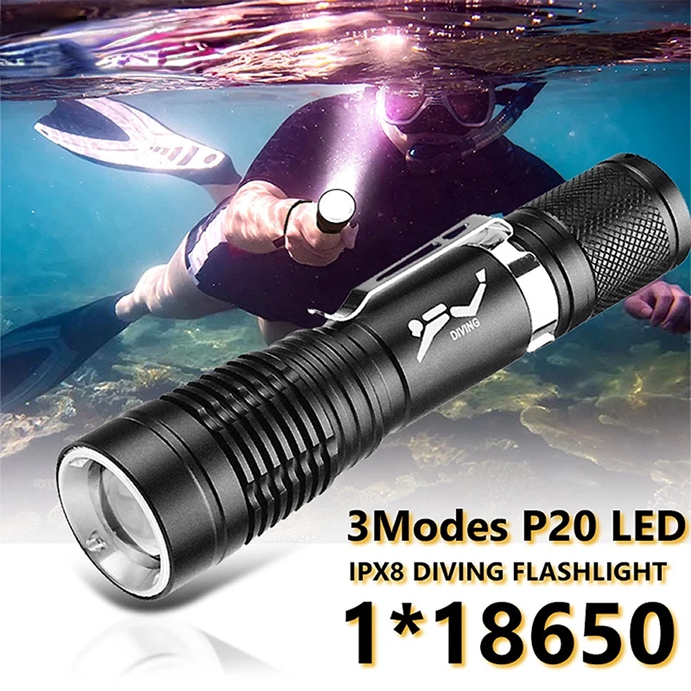 Puteer D135 Diving Mini Torchlight Waterproof Flashlight for Diving ...