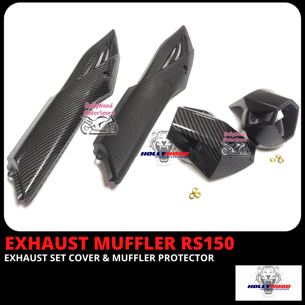 Exhaust Cover Rs Rs Muffler Protector End Cap Black Carbon Winner