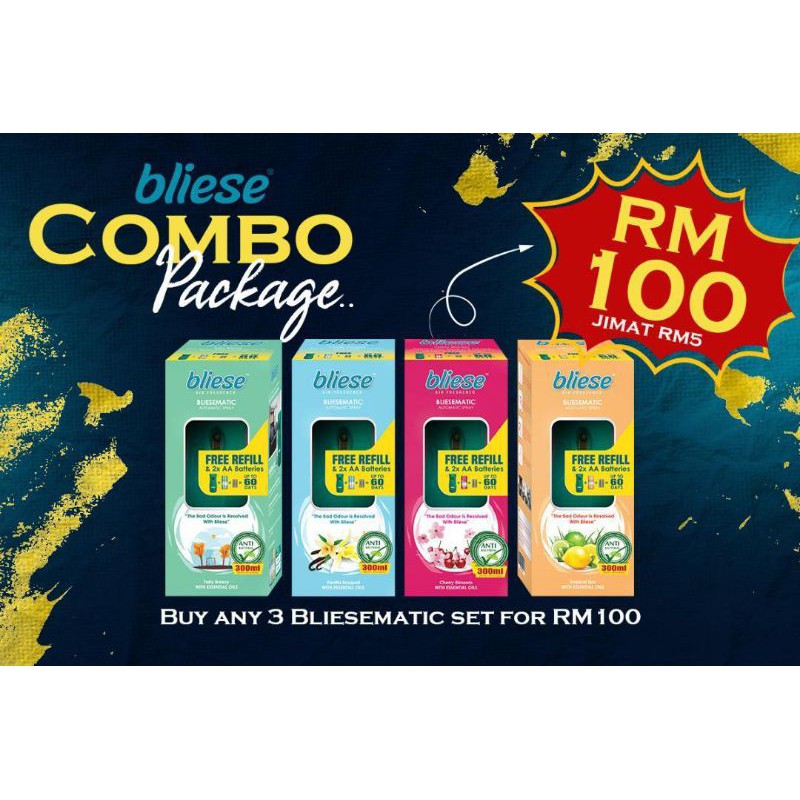 [🌸 3 UNIT RM100 🌸] Bliesematic set automatic spray+refill+ 2 betteries ...