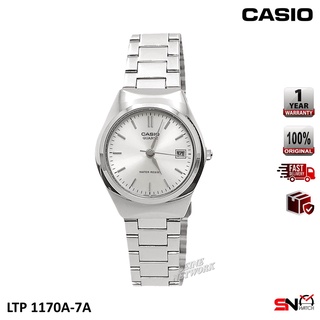 Casio Women's Watch Metal Band Silver Blue Original New LTP-1170A-2A