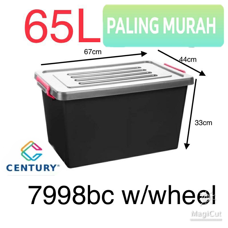 Century Storage Box With Wheel 65 Litres - 7998BC | Shopee Malaysia