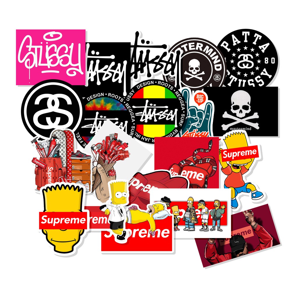 Sticker Brand (Catalog 18) SUPREME / STUSSY / MASTERMIND/ THE SIMPSONS ...