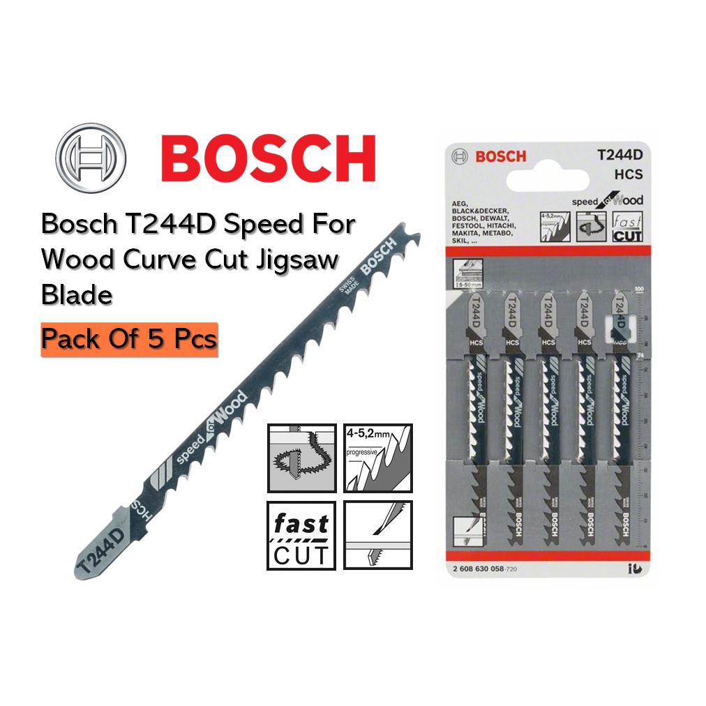 T 244 D Speed for Wood Jigsaw Blade - Bosch Professional