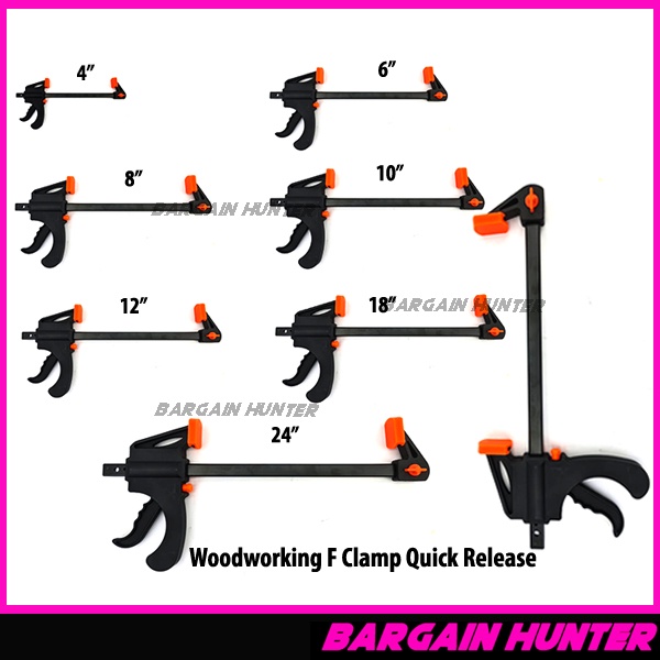 BARGAIN HUNTER Woodworking F Clamp Quick Release Wood Working Bar F