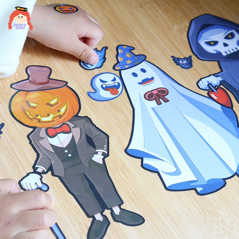 thumbnail image 2 of Capoda 24 Pcs Halloween Mask Craft Kit For Kids Witch Paper Mask Pumpkin Pirate DIY Craft For Halloween Party Activities 2 of 11