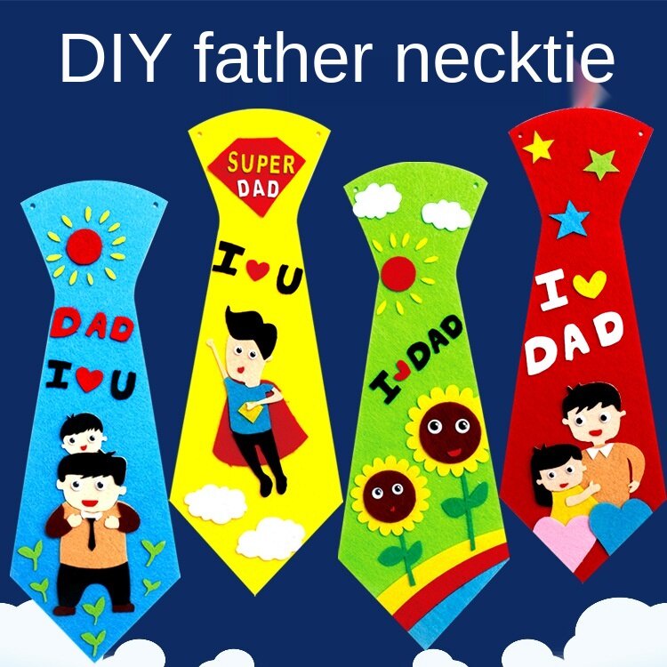 Kids Diy Art Toys Father's Day Tie Kindergarten Gives Dad a Gift - Main Image