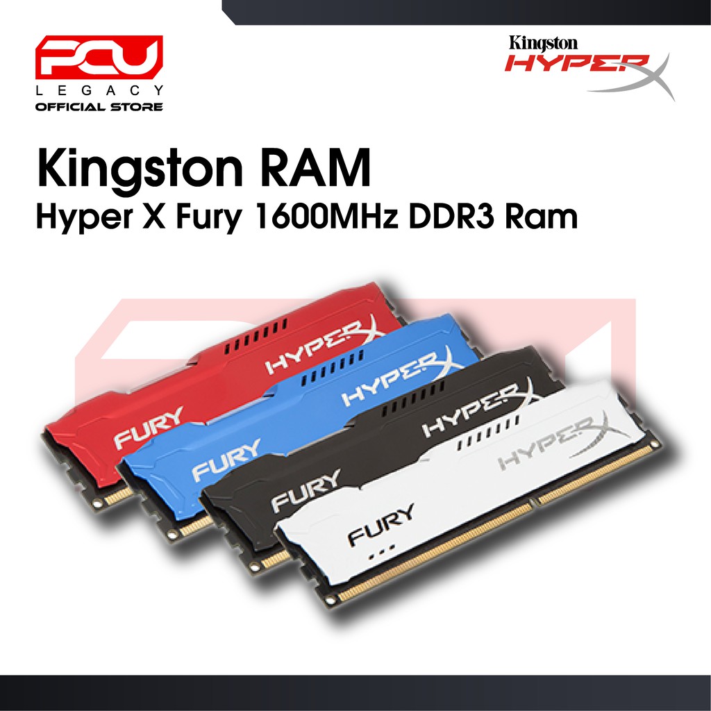 Kingston HyperX Fury Red Blue White Black 8GB DDR3 1600 MHz DIMM