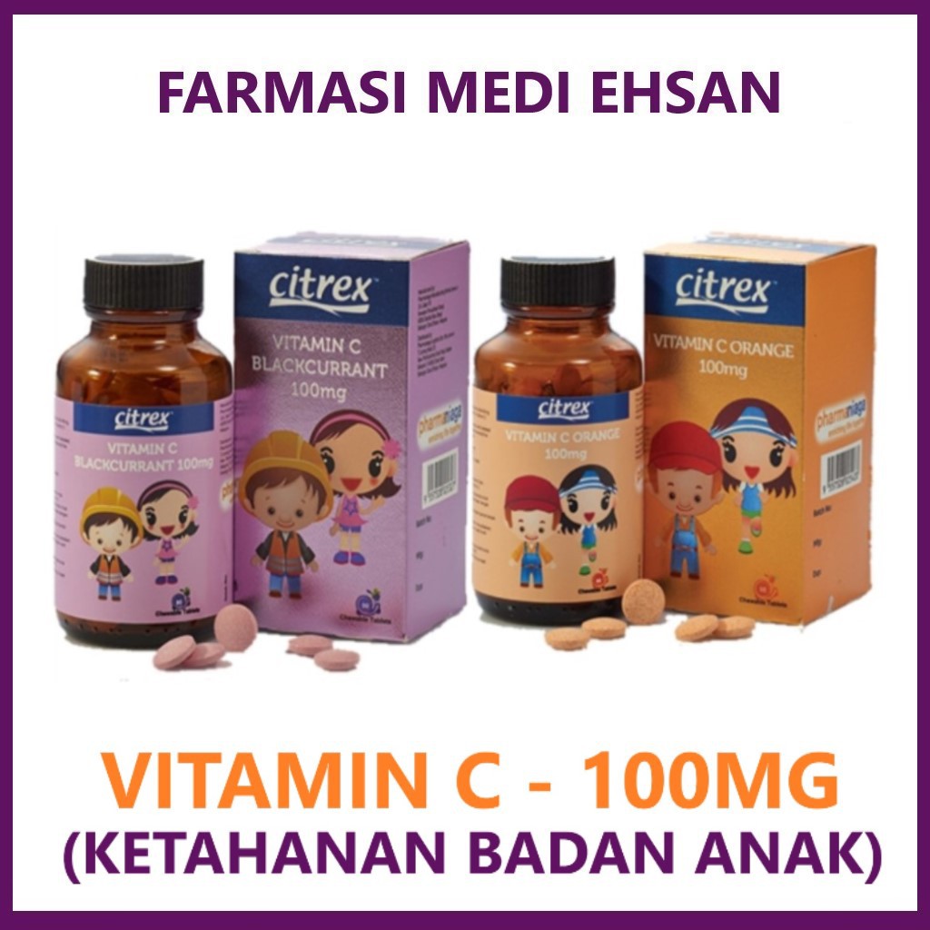 Citrex Vitamin C 100mg 90's B/Current Or Orange [EXP 11/23] Shopee