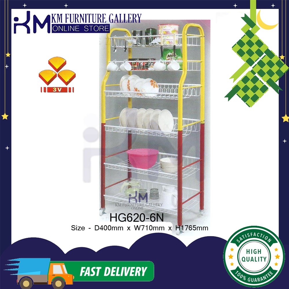 KM Furniture Gallery 3V PLATE RACK (HG6206N) **Random Color/ RAK ...