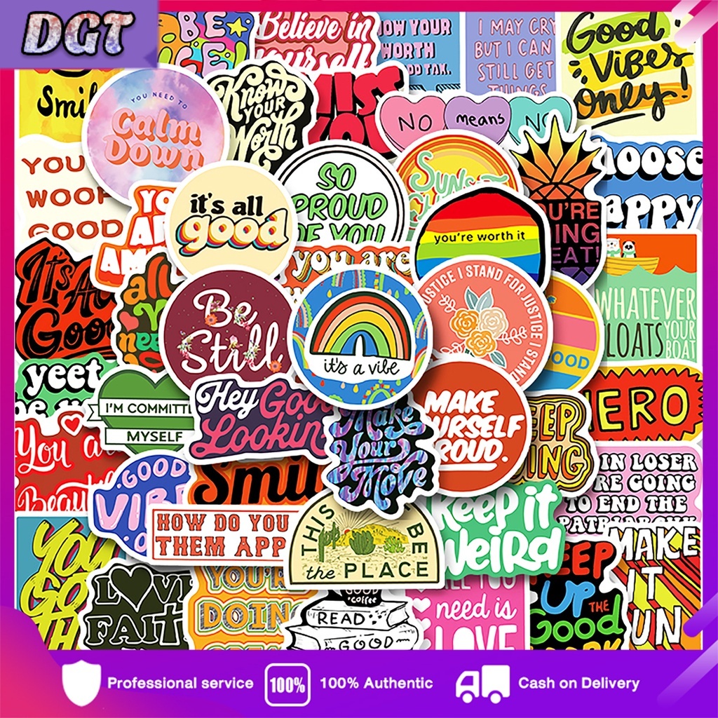 DGT Stock 10/50 Pcs Motivational Quotes Sentences Phrases Color Cartoon ...