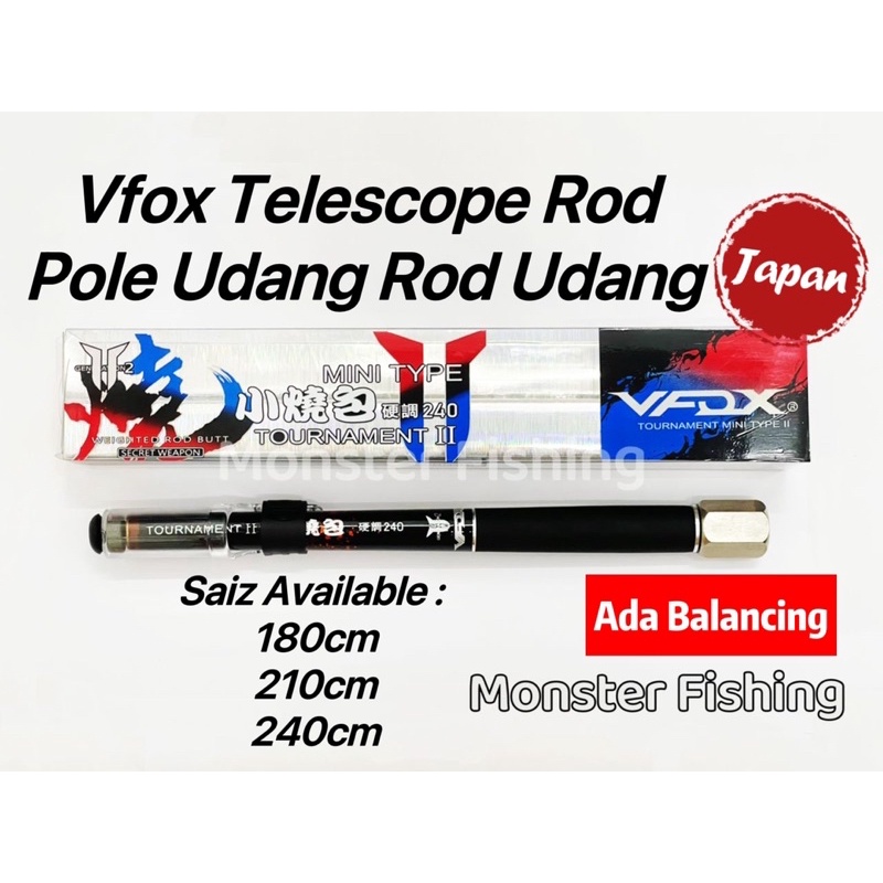 Vfox Telescopes Pole Rod Udang Pole Udang Rod Puyu 180cm/210cm/240cm