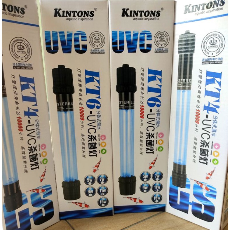 KINTONS T4 T6 UVC Light Sterilizer/ Lampu UV Akuarium Hilangkan Alga