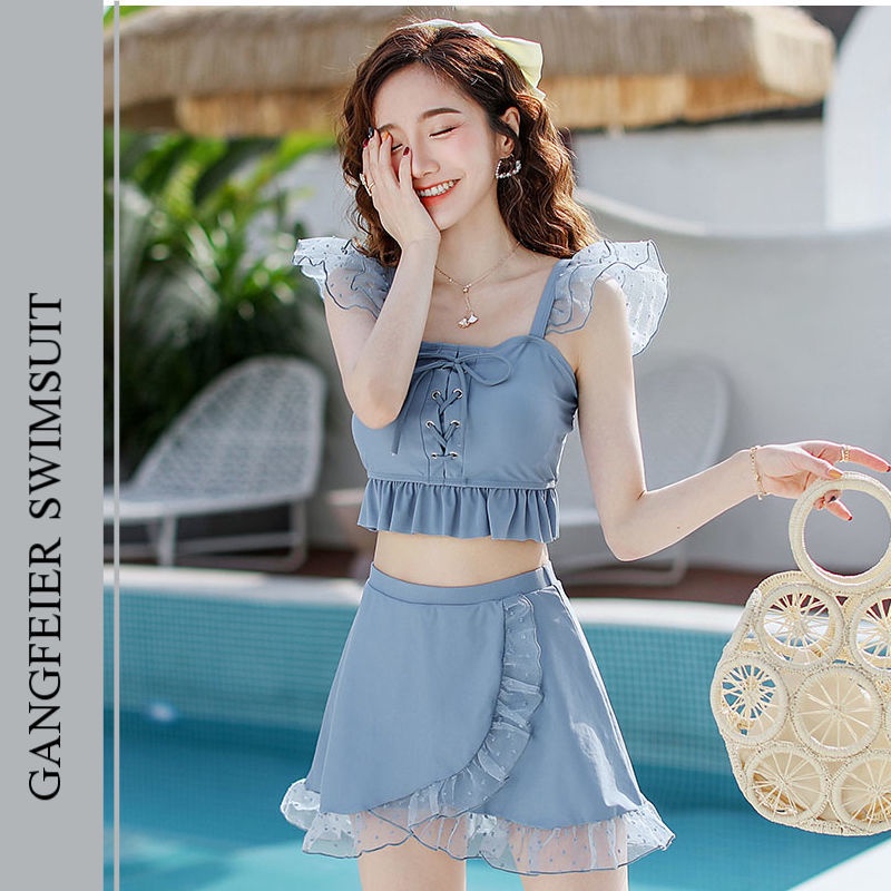 Swimsuit Women New Style Korean Small Breasts Cover Belly Slimmer Look  Fresh Girl Cute Japanese Hot Springs