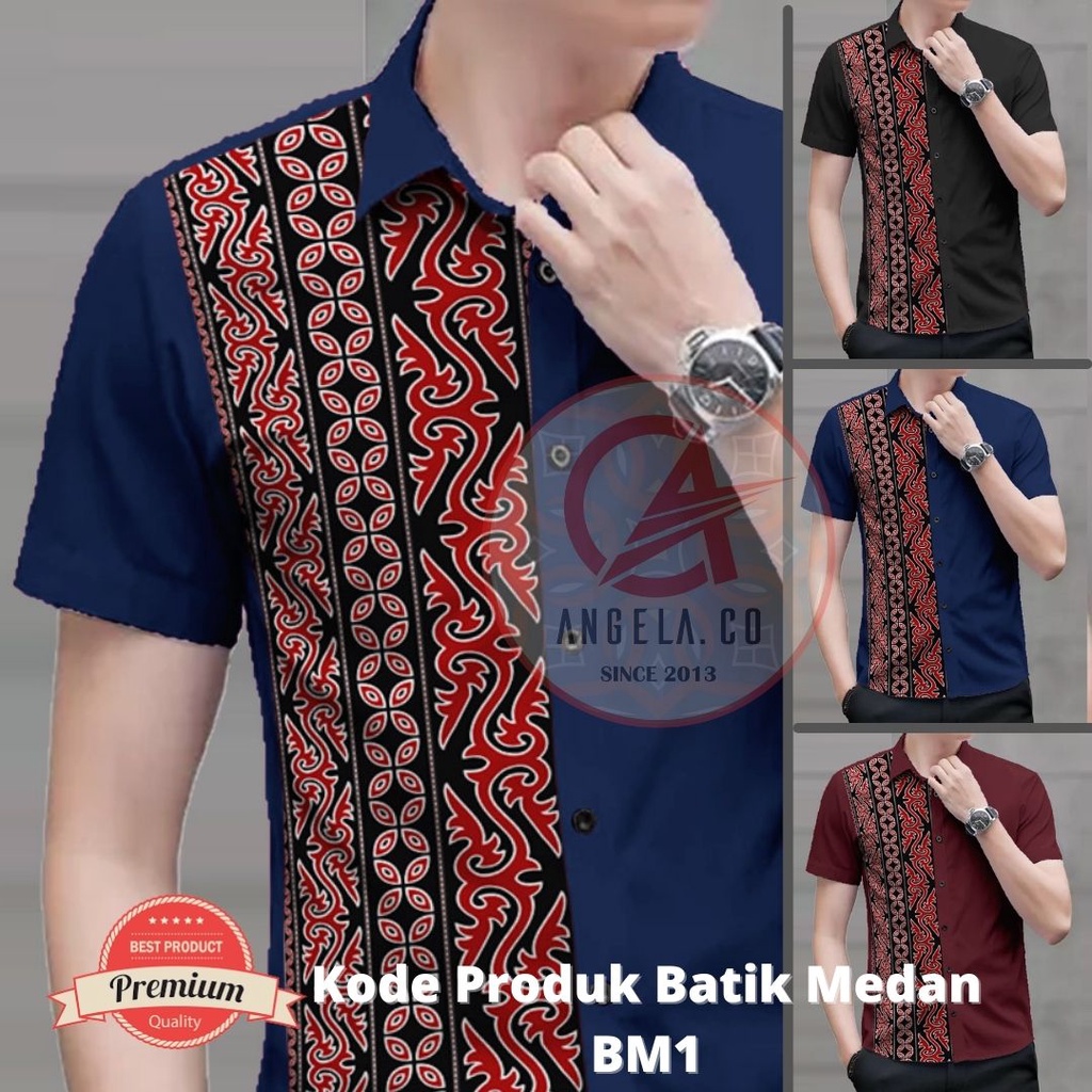 KEMEJA Angelaco | Batak Batik Shirt | Men's Short Sleeve Ethnic Batik ...