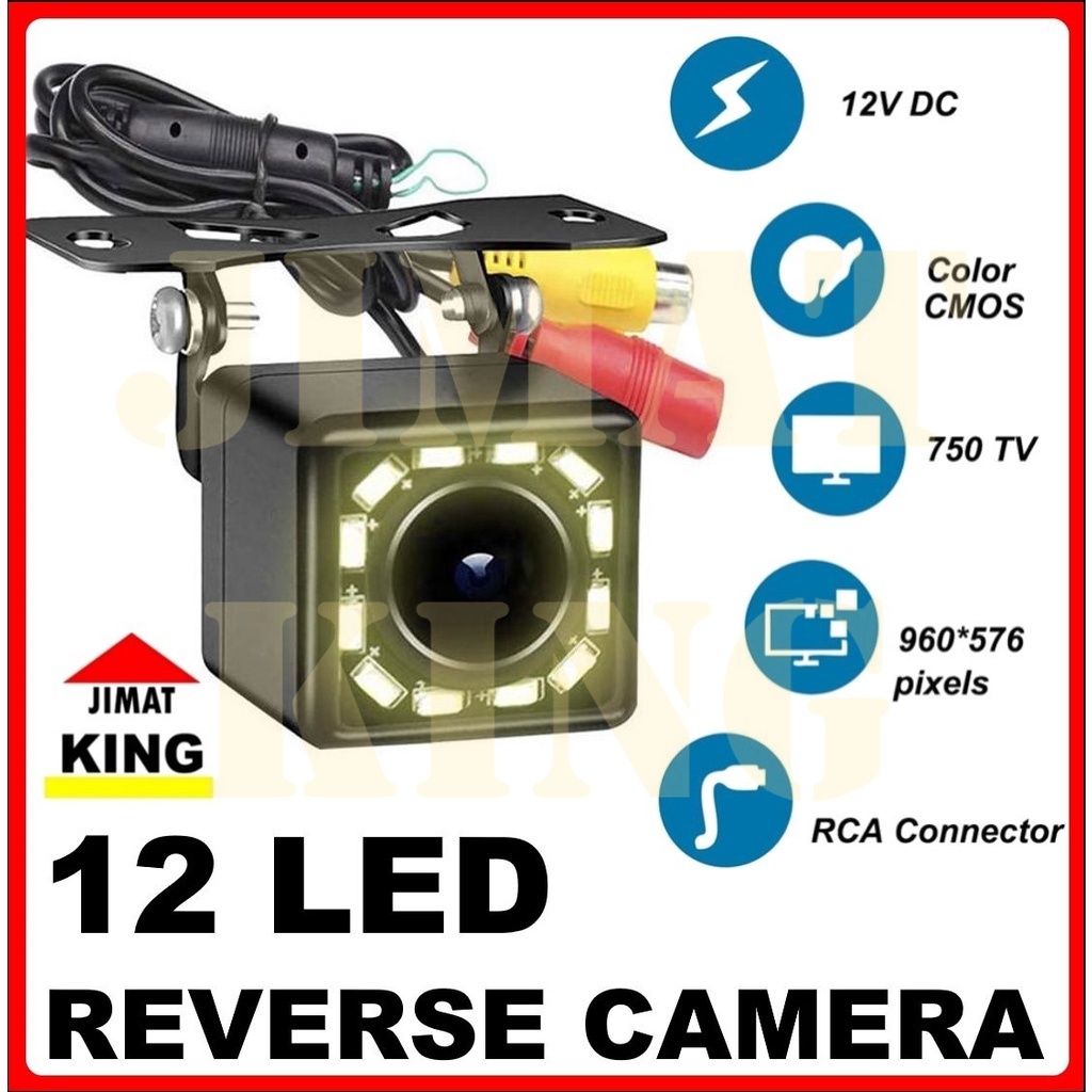 Reverse Camera Parking Car Bumper Kereta Belakang12 Led Water Dustproof ...