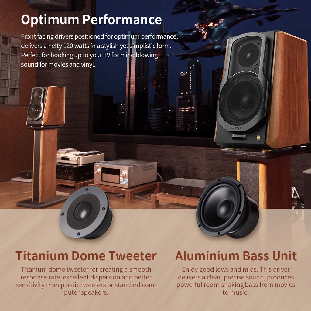 Edifier S1000w Bookshelf Speaker - Bluetooth 5.2 