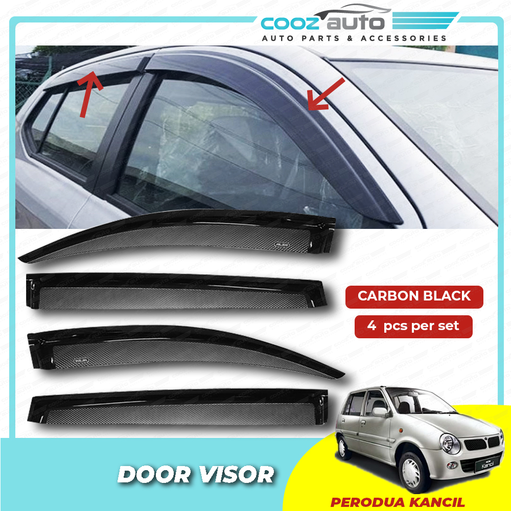 Perodua Kancil Injection Carbon Black Look Sun Window Vent Door Visor
