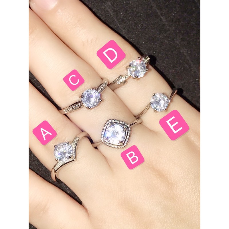 Sona Diamond 1 Carat silver Ring Adjustable | Shopee Malaysia