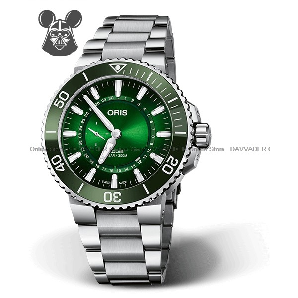 ORIS 0174377344187 Set 01 743 7734 4187 Set Aquis Diver Hangang River Automatic 43.50 Bracelet Green Limited Original