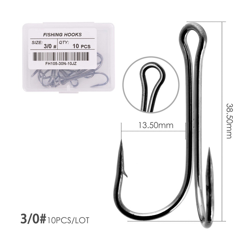 10pcs Double Fishing Hook Fly Tying Double Hook for Jig Bass