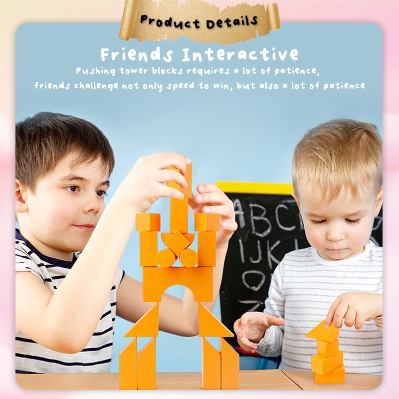 [Little B House] Creative Wooden Balance Building Blocks Construction ...
