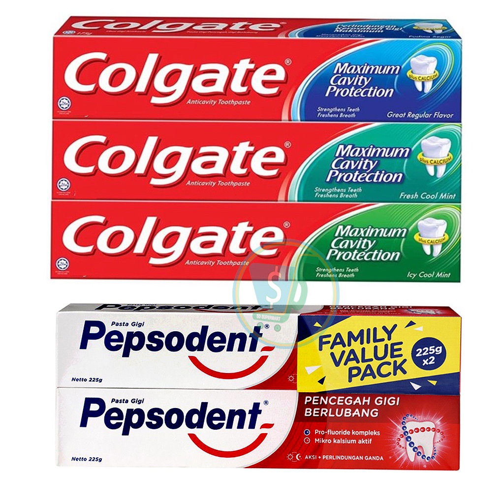 Colgate Toothpaste/Pepsodent value pack/ Anticavity Protection/triple