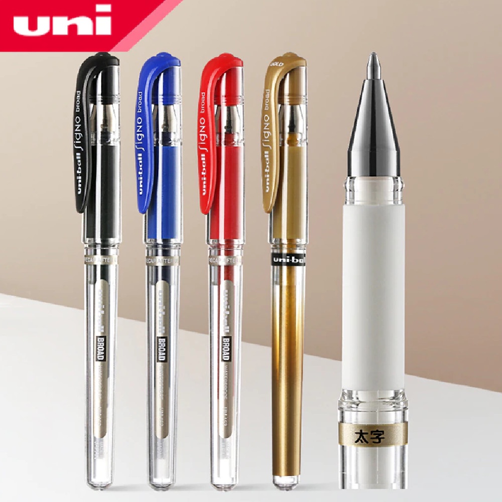 Uni-Ball Penna Gel Signo Broad UM153 C – Blu, Tratto 0.65mm, Scrittura Fluida, Ricaricabile, Per Ufficio E Scuola