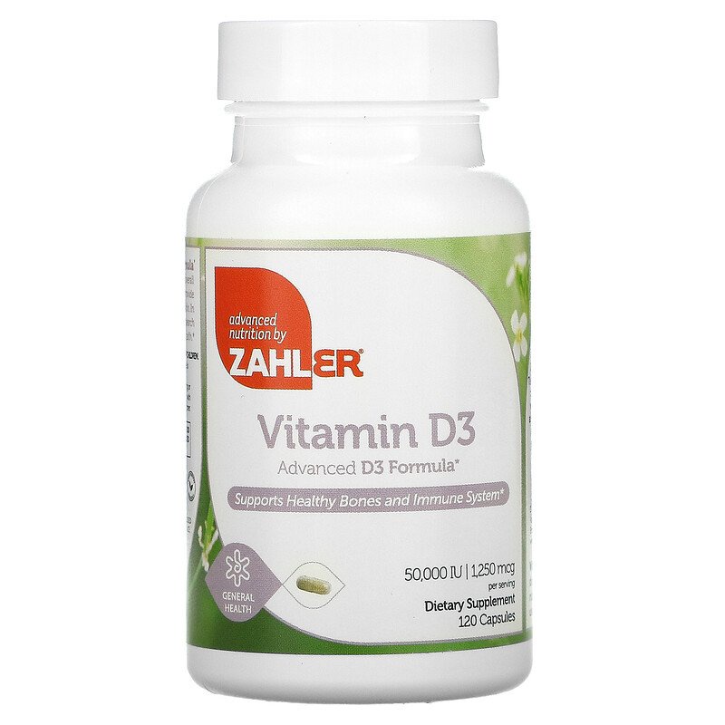 Zahler, Vitamin D3, 1,250 mcg (50,000 IU), 120 Capsules Shopee Malaysia
