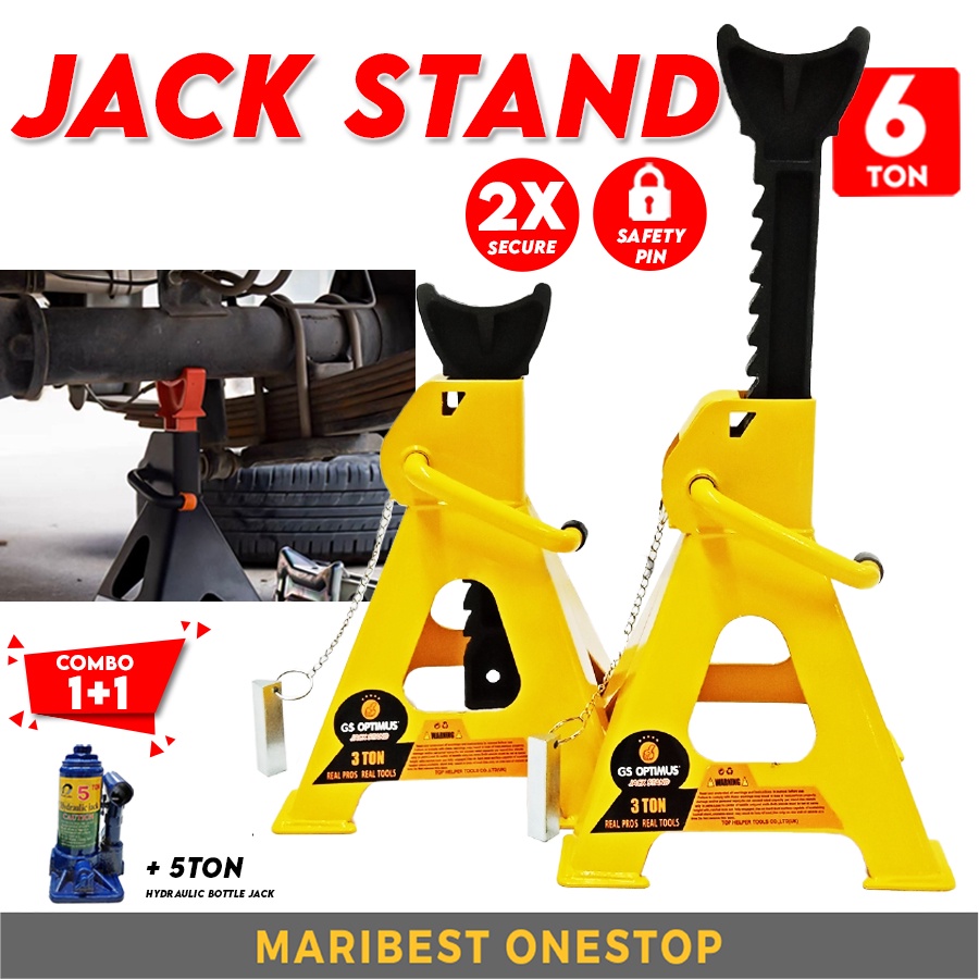MARIBEST COMBO Car Jack Stand 6 Ton Heavy Duty Jack Stand Kereta Safety