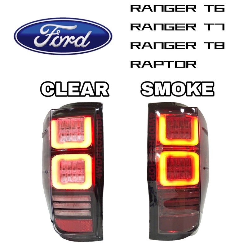 New Ford Ranger Raptor Running Led Tail Lamp T6/T7/T8/RAPTOR Clear ...