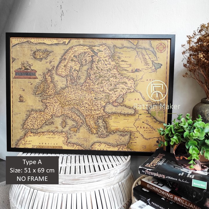 [DESIGN J - Q] Big Size Craft Paper Traditional World Map Wall ...