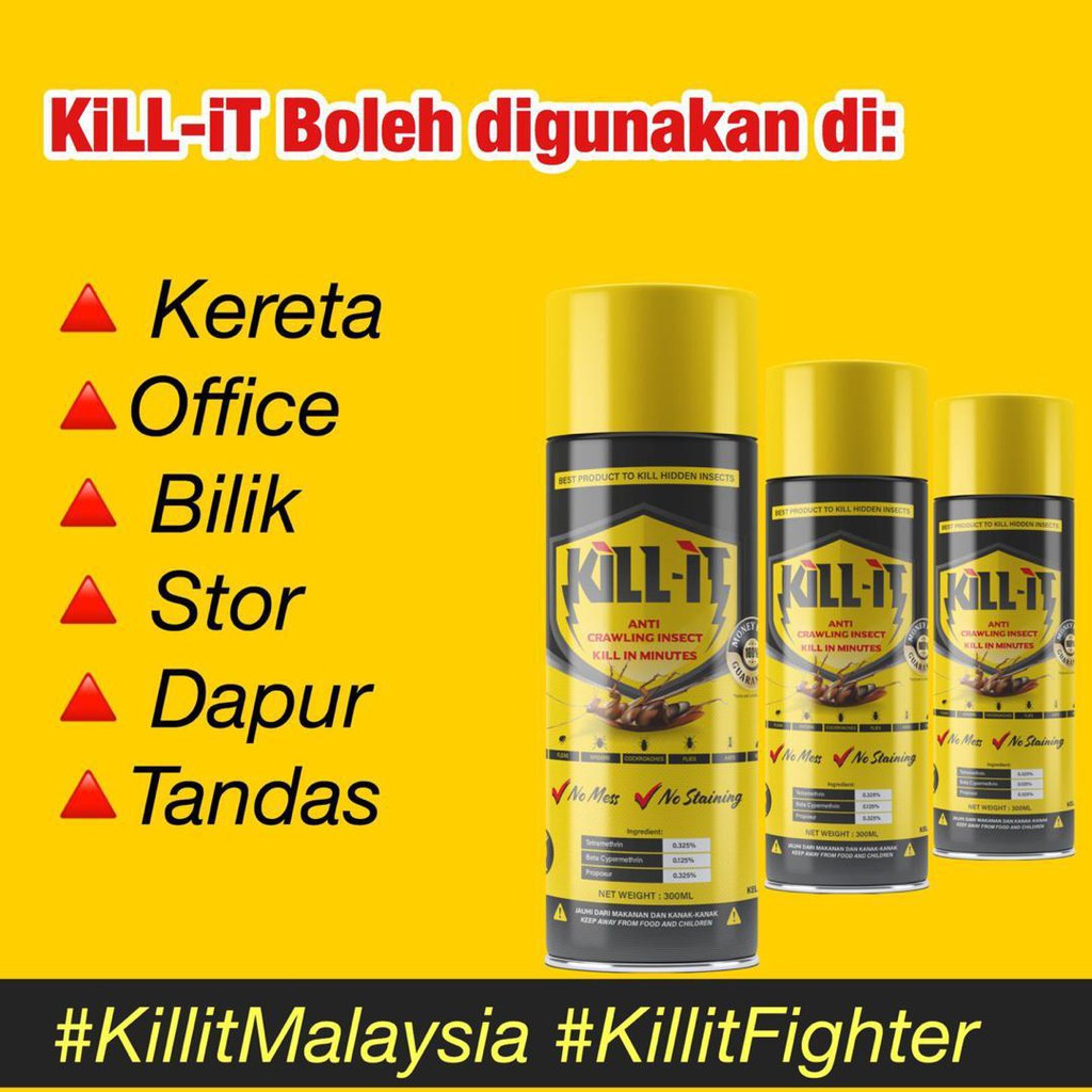 KILL-IT SPRAY ( Kill Hidden Insects ) | Shopee Malaysia
