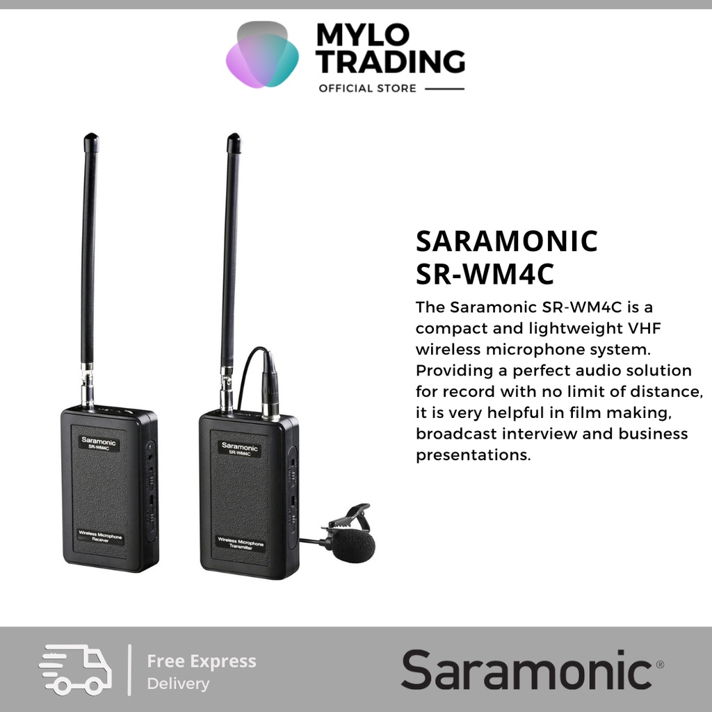 Saramonic Wireless 4 Channel VHF Lavalier SR WM4C WM4