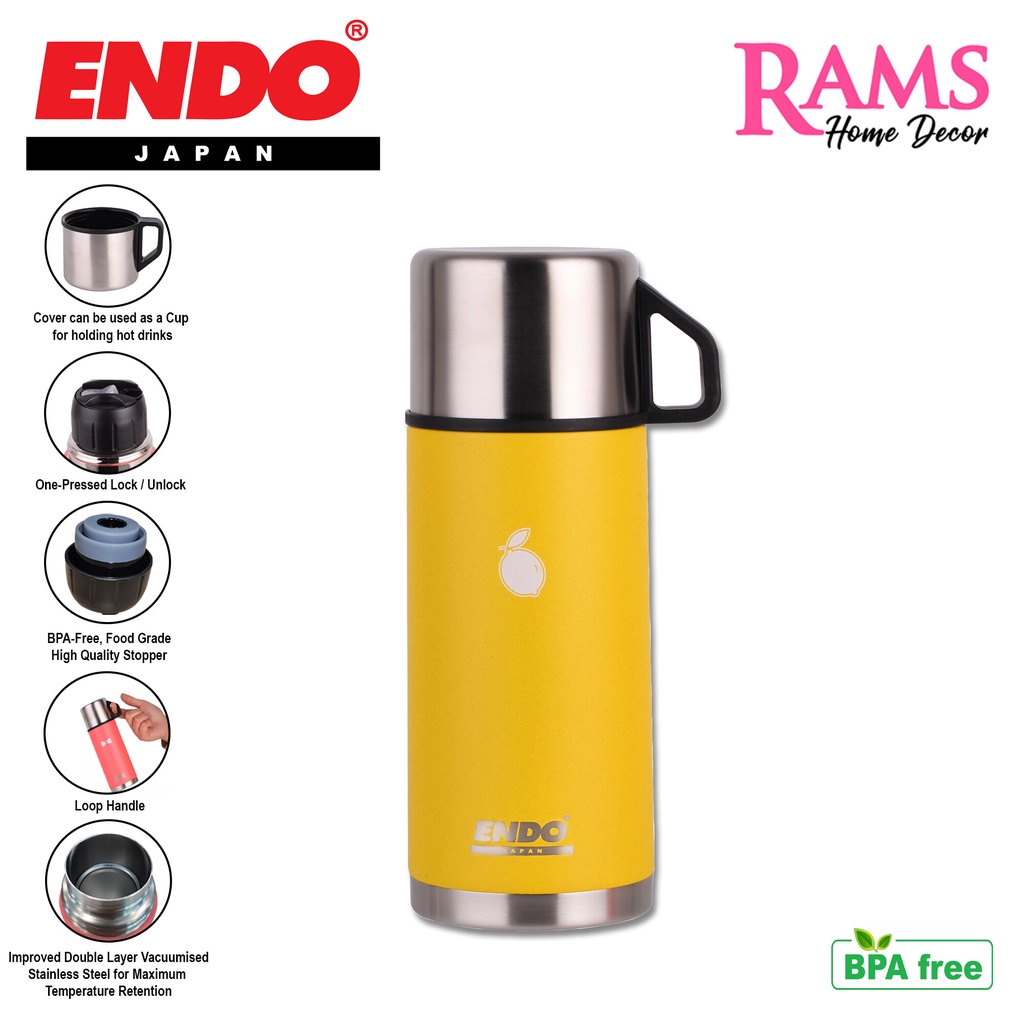 ENDO 320ML Double Stainless Steel Vacuum Insulated Thermal Flask / Air