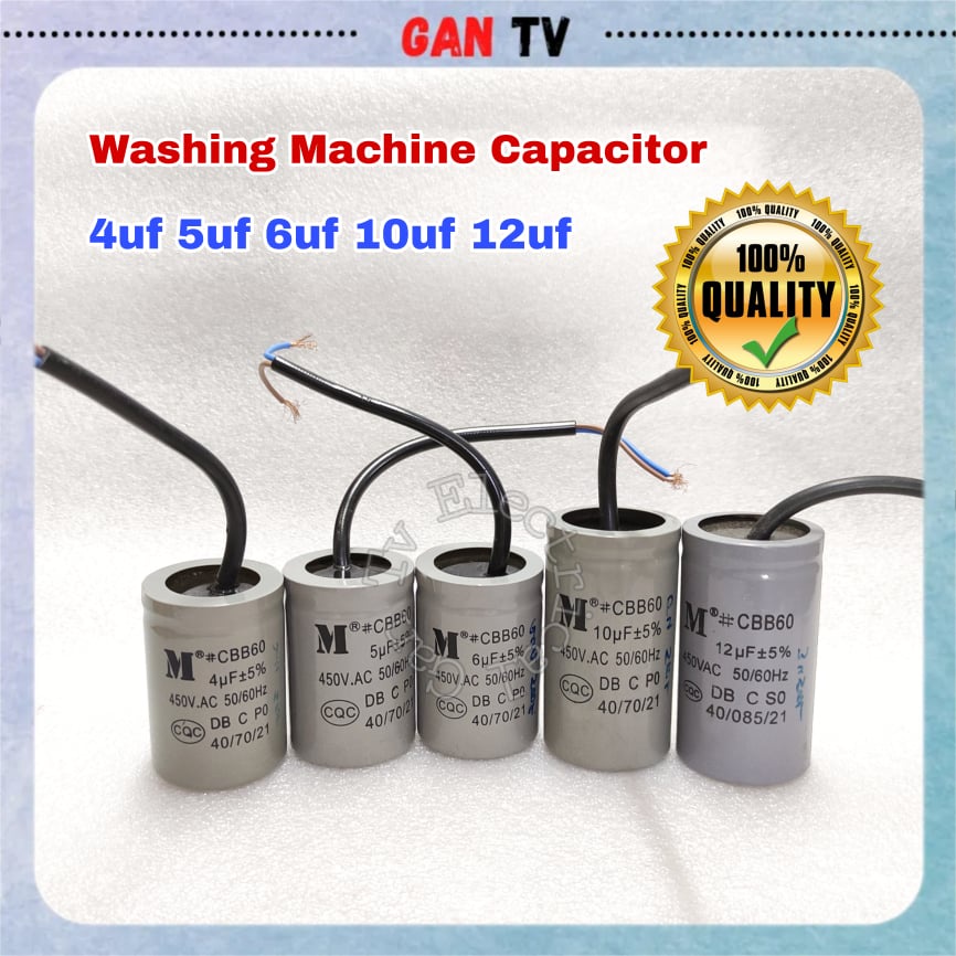 Heavy Duty 4uf/5uf/6uf/10uf/12uf CBB60 Capacitor Semi Auto Washing